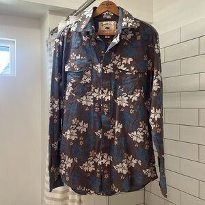 Western Aloha - Pearl Snap Hawaiian Long-Sleeveve Shirt Size M 🤠‼️PRICE DROP‼️